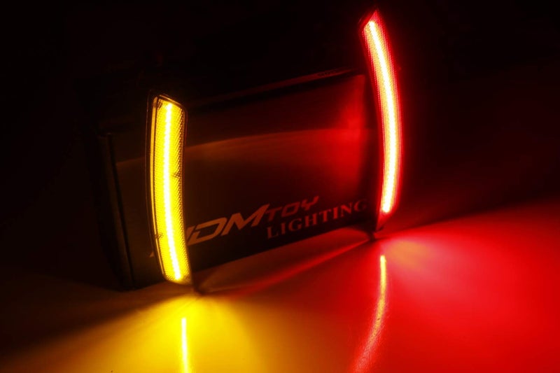 iJDMTOY Smoked Lens Amber/Red Full LED Side Marker Light Kit Compatible With 2007-2013/14 MINI Cooper R55 R56 R57 R58 R59 R60 R61, Powered by Total 160-SMD LED, Replace OEM Sidemarker Lamps - Image 2